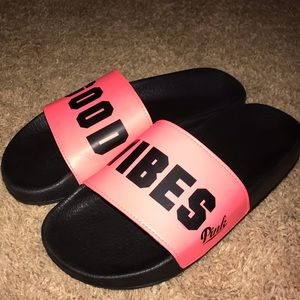 Victoria’s Secret Pink “Good Vibes” Slides/Sandals
